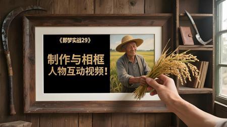 制作与相框人物互动视频！即梦实战第29集！