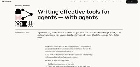 Anthropic 发布 LLM Agent 工具编写指南，助力开发者提升效率