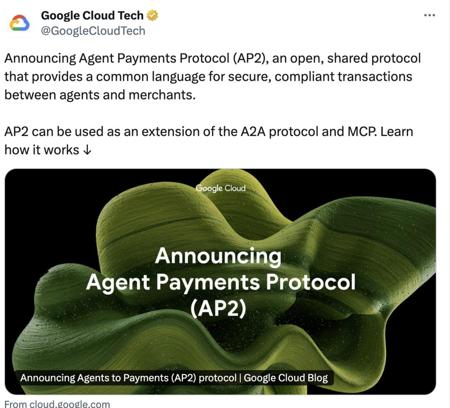 「AI助手」真来了？谷歌牵头推进Agent支付协议AP2