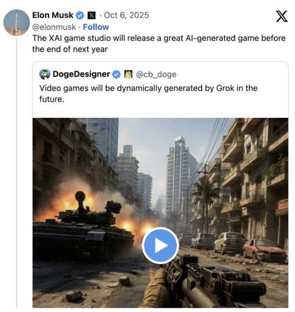 马斯克从英伟达挖人做AI游戏，第一步：研发世界模型